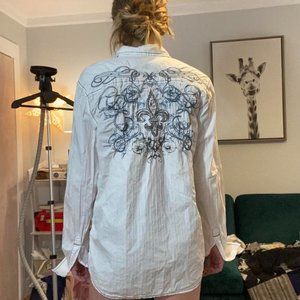 Real vintage Y2K Buckle button up grunge collared long sleeve